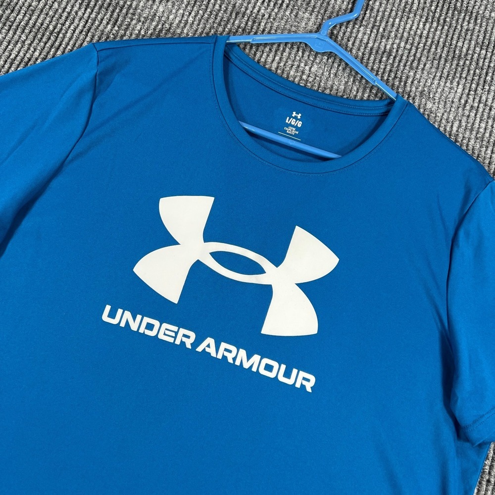Under Armour Shirt Womens Large Blue Short Sleeve Loose Fit Casual‎ Active Gym